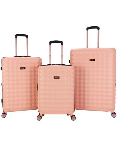 Jessica Simpson Vibrance 3 Piece Hardside luggage Set - Pink