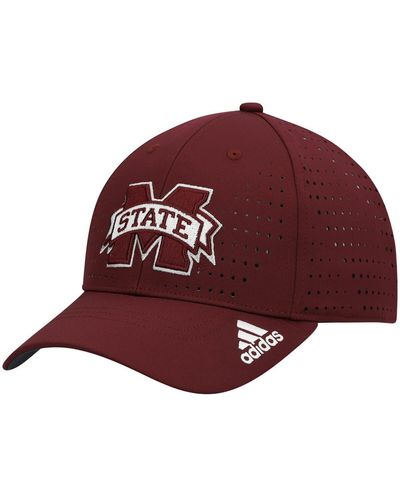 adidas Mississippi State Bulldogs 2021 Sideline Aeroready Adjustable Hat - Red
