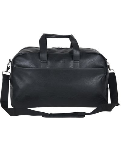 Kenneth Cole 20" Faux Leather Lightweight Carry-on Travel Duffel - Black