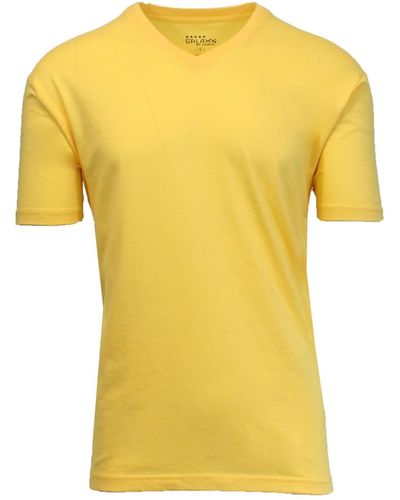 Galaxy By Harvic Short Sleeve V-neck T-shirt - Yellow