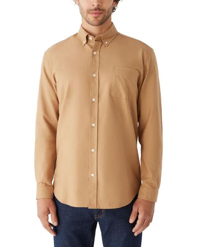 Frank And Oak Jasper Long Sleeve Button-down Oxford Shirt - Natural