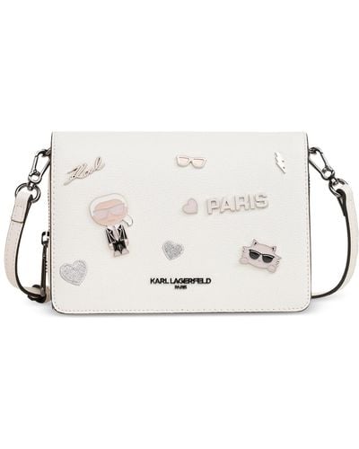 Karl Lagerfeld Lourdes Karl And Choupette Crossbody - Natural