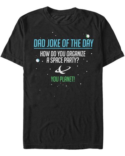 Fifth Sun Dad Space Joke Short Sleeve Crew T-shirt - Black