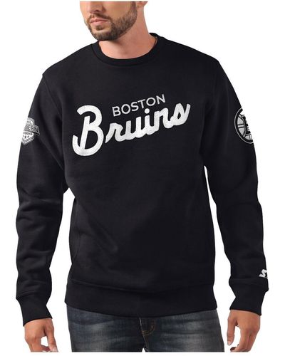 Starter X Nhl Ice Boston Bruins Cross Check Pullover Sweatshirt - Blue