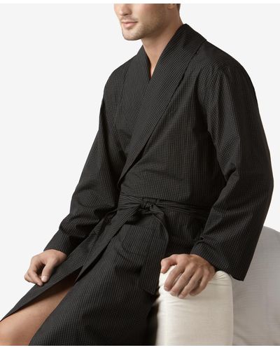 Polo Ralph Lauren Men's Sleepwear, Soho Plaid Robe - Black