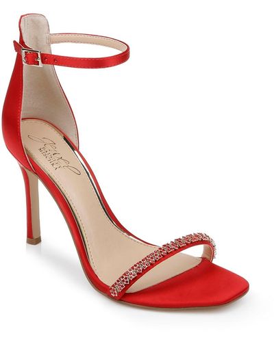 Badgley Mischka Adriane Two Piece Stiletto Evening Sandals - Red