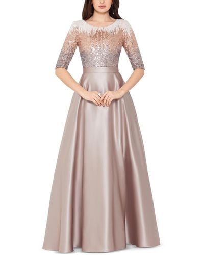 Betsy & Adam Petite Embellished Satin Gown - Multicolor
