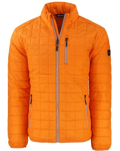 Cutter & Buck Rainier Primaloft Big & Tall Eco Insulated Full Zip Puffer Jacket - Orange