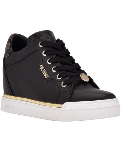 Guess Faster Wedge Sneakers - Black