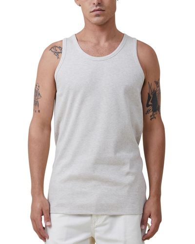 Cotton On Loose Fit Rib Tank Top - Gray