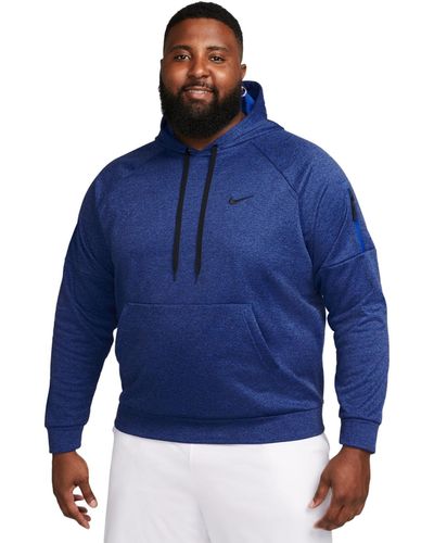 Nike Therma-fit Long-sleeve Logo Hoodie - Blue