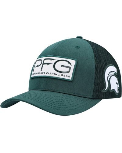 Columbia Michigan State Spartans Pfg Hooks Flex Hat - Green