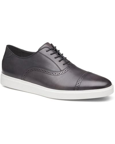 Johnston & Murphy Brody Cap Toe Dress Casual Lace Up Sneakers - Gray