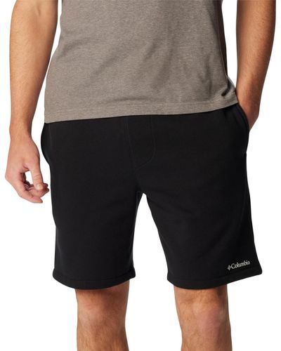 Columbia Trek Relaxed-fit Stretch Logo-print Fleece Shorts - Black