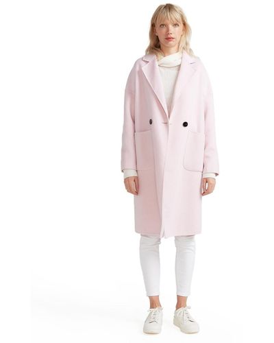 Belle & Bloom Publisher Double Breasted Wool Blend Coat - Pink
