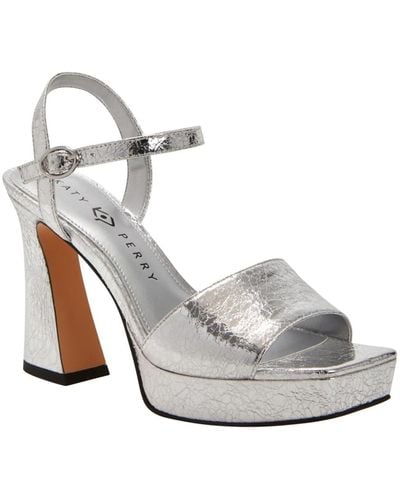 Katy Perry Square Open Platform Sandals - White