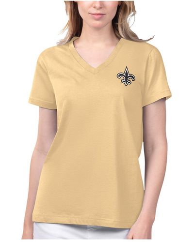Margaritaville New Orleans Saints Game Time V-neck T-shirt - Natural