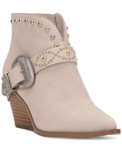 Jessica Simpson Pivvy Western Booties - Natural