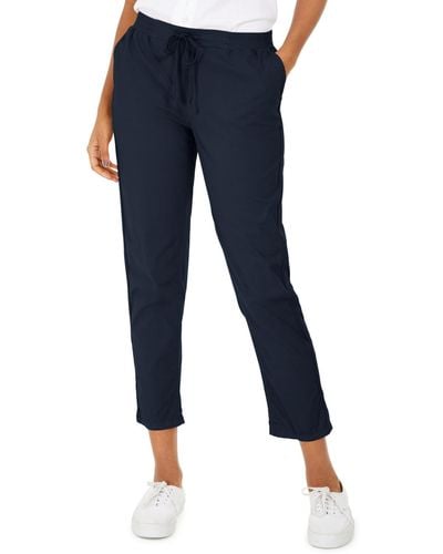 Style & Co. Petite Twill-tape-tie Utility Pants, Created For Macy's - Blue