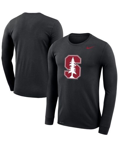 Nike Stanford Cardinal School Logo Legend Performance Long Sleeve T-shirt - Black