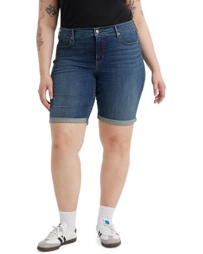 Levi's Trendy Plus Size Classic Bermuda Shorts - Blue