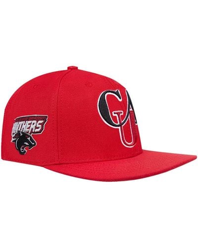 Pro Standard Clark Atlanta College Panthers Evergreen Cau Snapback Hat - Red