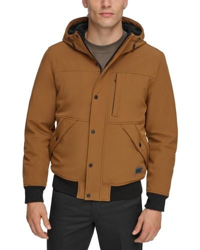Levi's Soft Shell Sherpa Lined Hooded Jacket - Brown