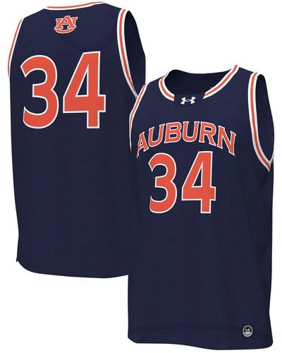 Under Armour #34 Auburn Tigers Replica Basketball Jersey - Blue