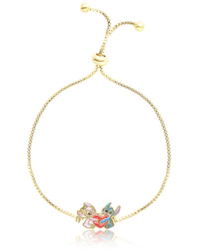 Disney Stitch And Angel Heart Lariat Bracelet - Metallic
