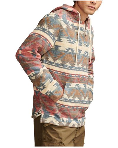 Lucky Brand Woven Jacquard Baja Hoodie Sweatshirt - Multicolor