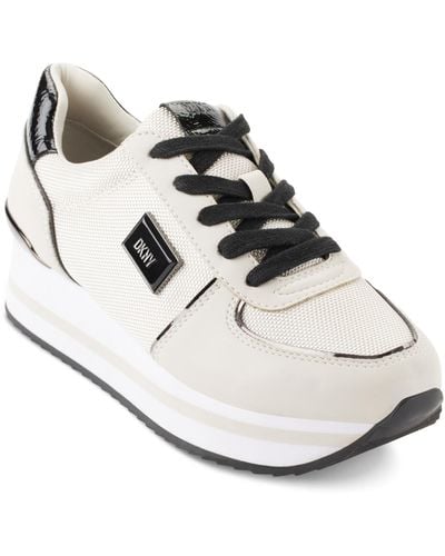 DKNY Davie Lace-up Platform Sneakers - White