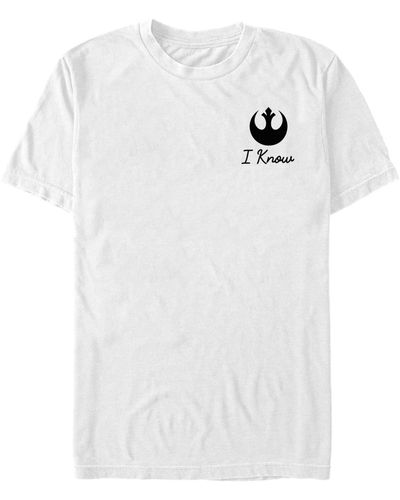 Fifth Sun Star Wars Han's Classic Quote Short Sleeve T-shirt - White