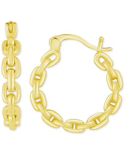 Giani Bernini Polished Chain Link Small Hoop Earrings - Metallic