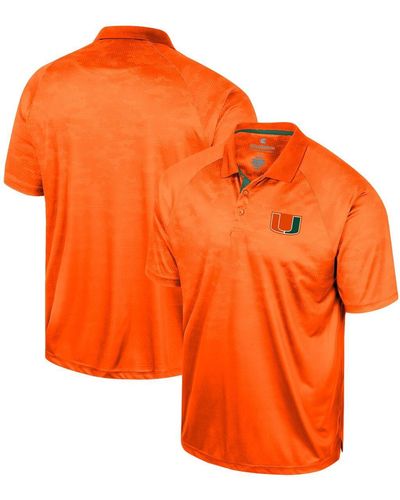 Colosseum Athletics Miami Hurricanes Honeycomb Raglan Polo Shirt - Orange