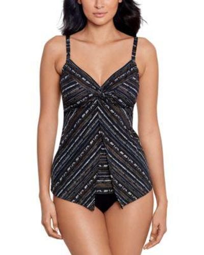 Miraclesuit Knot Front Tankini Top Tummy Control Bottoms - Black