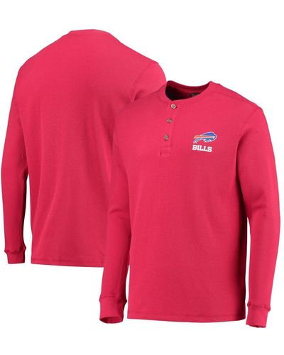 Dunbrooke Buffalo Bills Logo Maverick Thermal Henley Long Sleeve T-shirt - Red