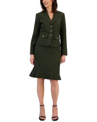 Le Suit Three-button Jacket & Flounce-hem Skirt - Black