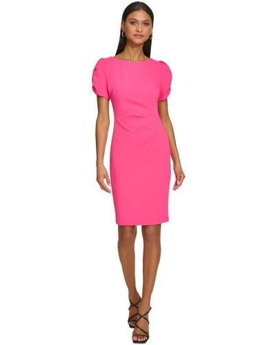Karl Lagerfeld Puff-sleeve Sheath Dress - Pink