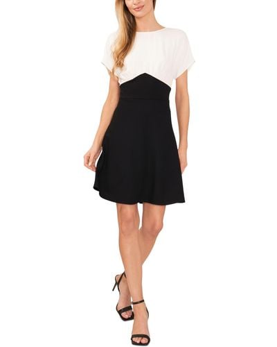Cece Colorblocked Dolman Short Sleeve Dress - Black