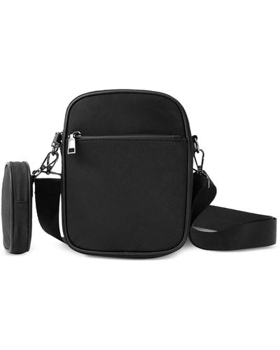 Alfani Nylon Zip Messenger Bag - Black