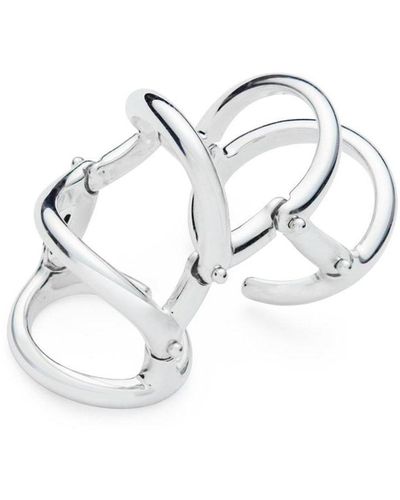 Lucy Quartermaine Drop Armor Ring With Double Hinge - White