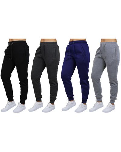 Galaxy By Harvic Loose-fit Fleece jogger Sweatpants-4 Pack - Multicolor