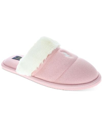 Polo Ralph Lauren Kelcie Microsuede Scuff Slippers - Pink