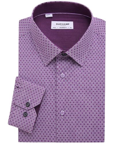 Duchamp Fancy Gingham Dress Shirt - Purple