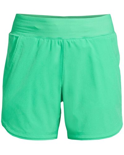 Lands' End Plus Size 5" Quick Dry Swim Shorts - Green