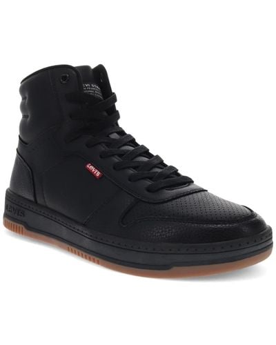 Levi's Drive High Top Faux-leather Lace-up Sneakers - Black
