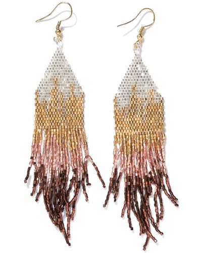 INK+ALLOY Ink+alloy Claire Ombre Luxe Beaded Fringe Earrings - White