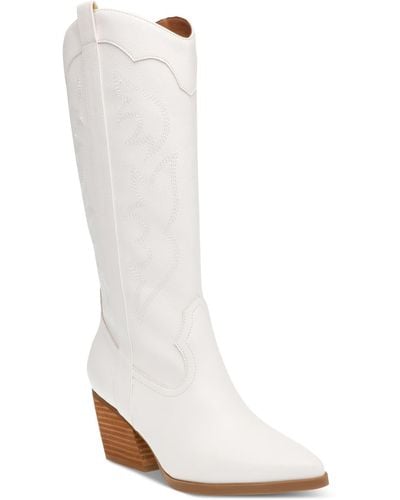DV by Dolce Vita Kindred Tall Pull-on Cowboy Western Boots - White