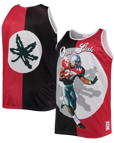 Men's Mitchell & Ness Cris Carter Scarlet Ohio State Buckeyes Big Tall Legacy Jersey