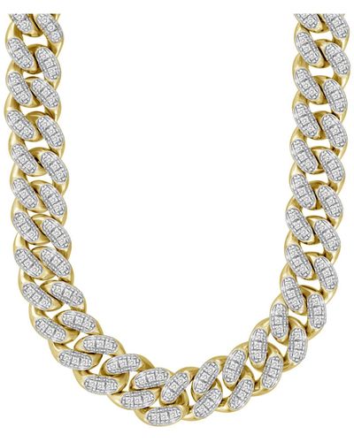 Macy's Diamond Cuban Link 22" Chain Necklace (2-1/2 Ct. T.w.) In 10k Gold - Metallic